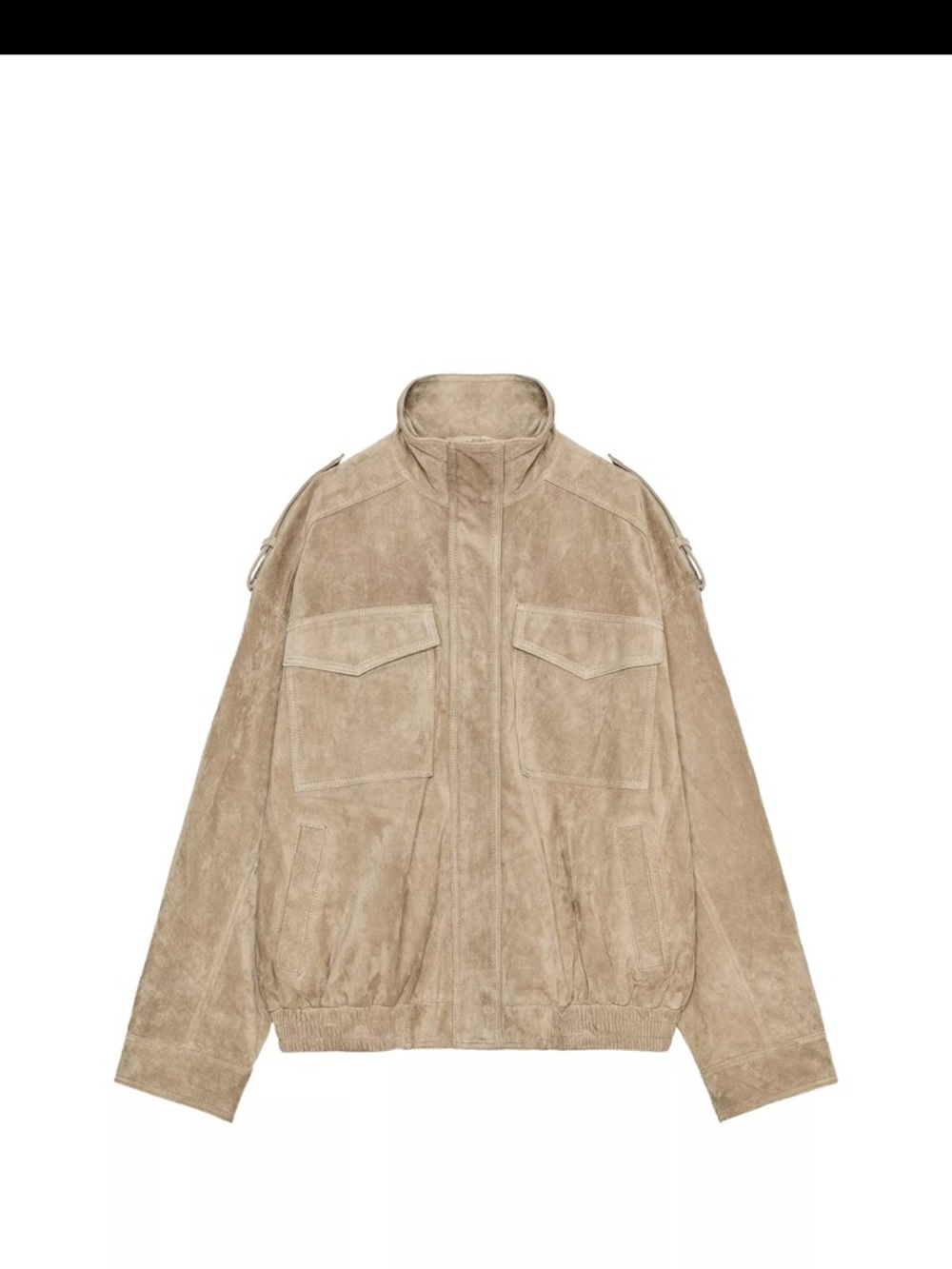 Zara Women's Suede Field Jacket in Beige